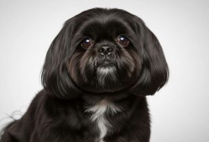 Cachorro Shih Tzu preto padrão da raça