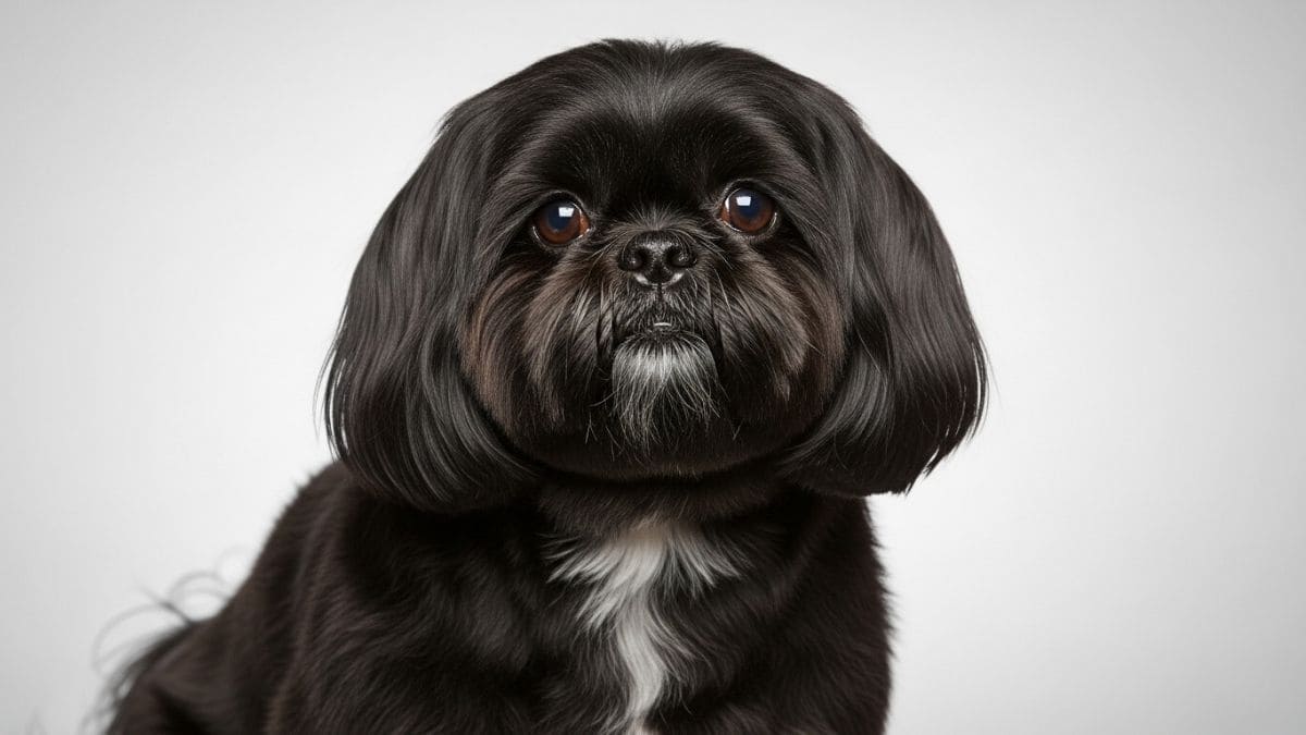 Cachorro Shih Tzu preto padrão da raça