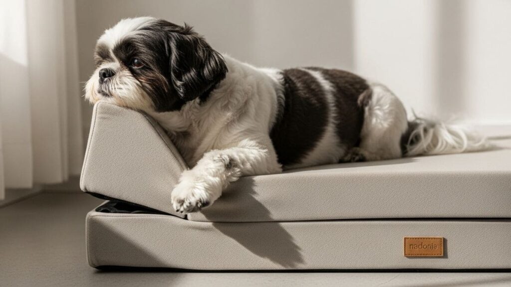 Cama para shih tzu ortopédica com espuma de memória oferecendo suporte adequado para articulações