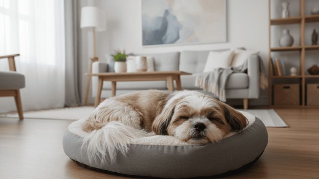 Cuidados com Shih Tzu envolvem criar um ambiente calmo e seguro para o cão.