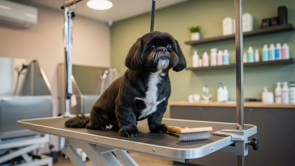 Cuidados com a pelagem do Shih Tzu preto para manter brilho e saúde