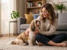 Pessoa adulta ao lado de um Shih Tzu em um momento de carinho no Dia Internacional do Cachorro