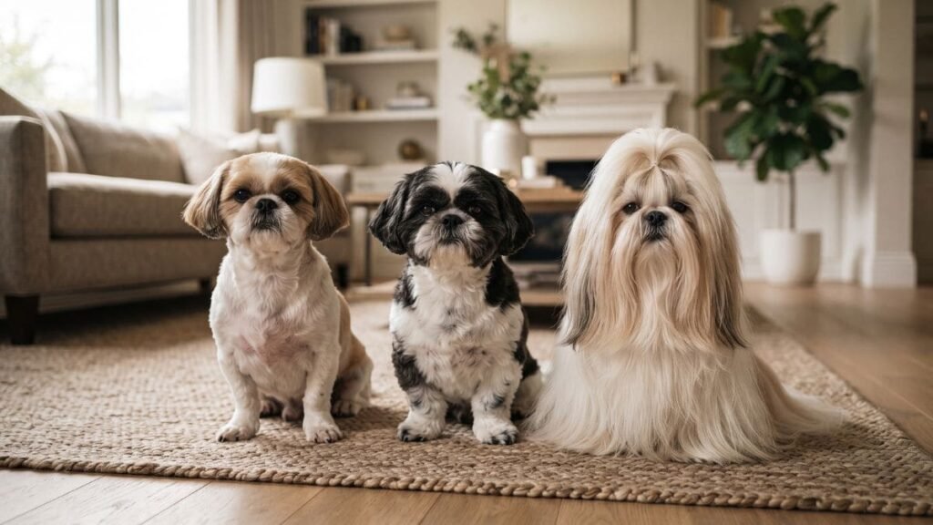 Tipos de Tosa para Shih Tzu: Conheça os Principais Cortes 2 Comparação entre diferentes tipos de tosa para Shih Tzu