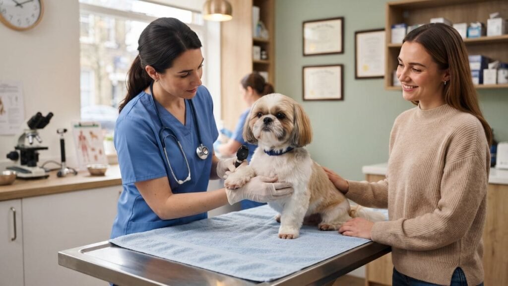 Saúde do Shih Tzu acompanhada em consulta veterinária preventiva