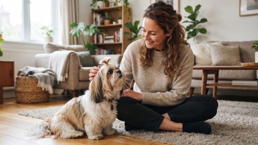 Shih Tzu Personalidade: Como é o Jeito Dessa Raça? 4 Shih Tzu carinhoso demonstrando apego ao tutor